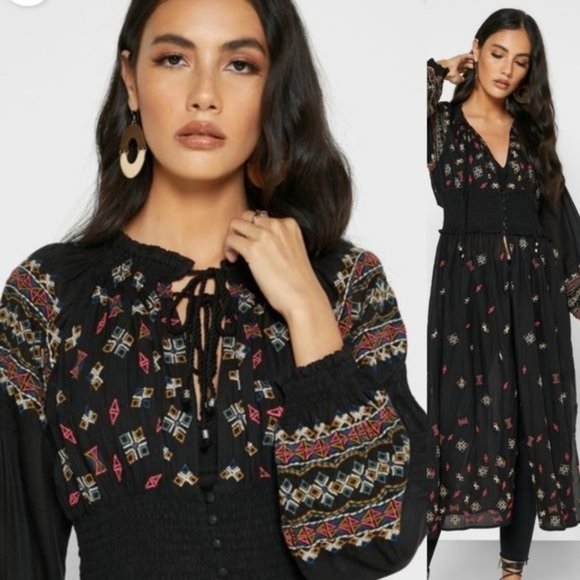 Free People Mykonos Embroidered kimono - Picture 3 of 9